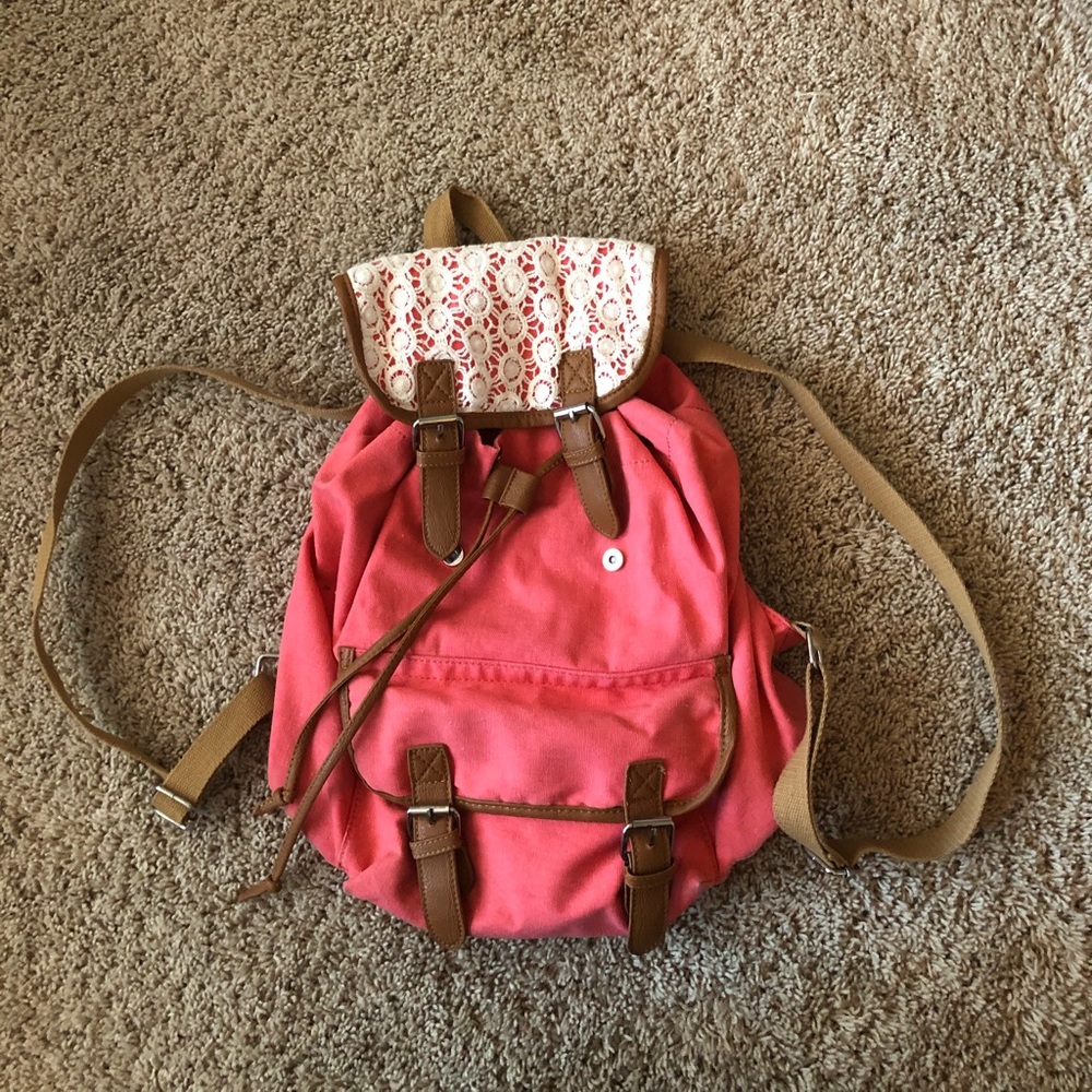 Pink cloth backpack